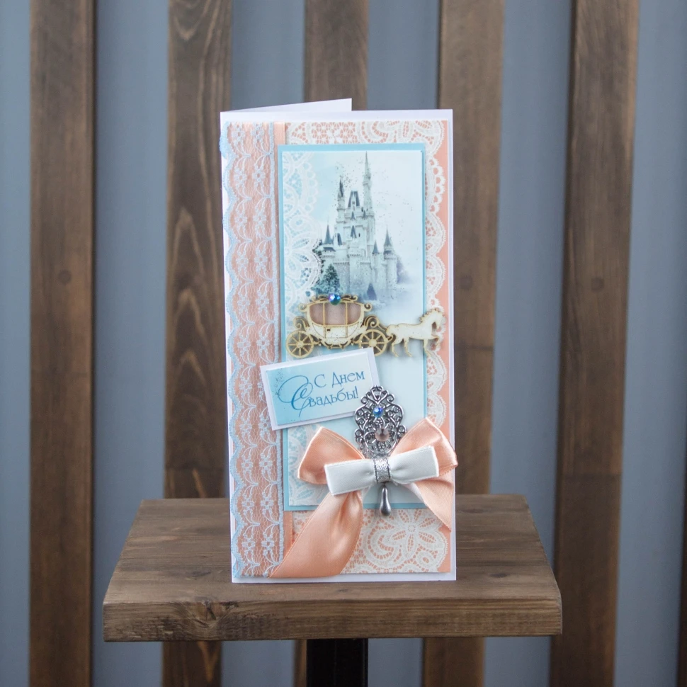 Открытка ручной работы "С Днём Свадьбы"