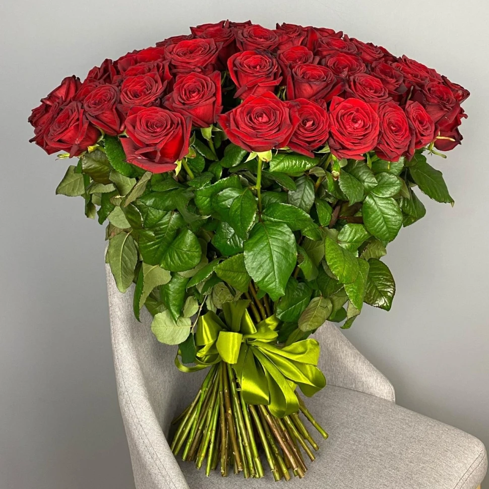 101 красная роза 60 см.