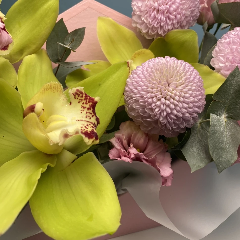 Композиция к 14 февраля "Розовый конверт"