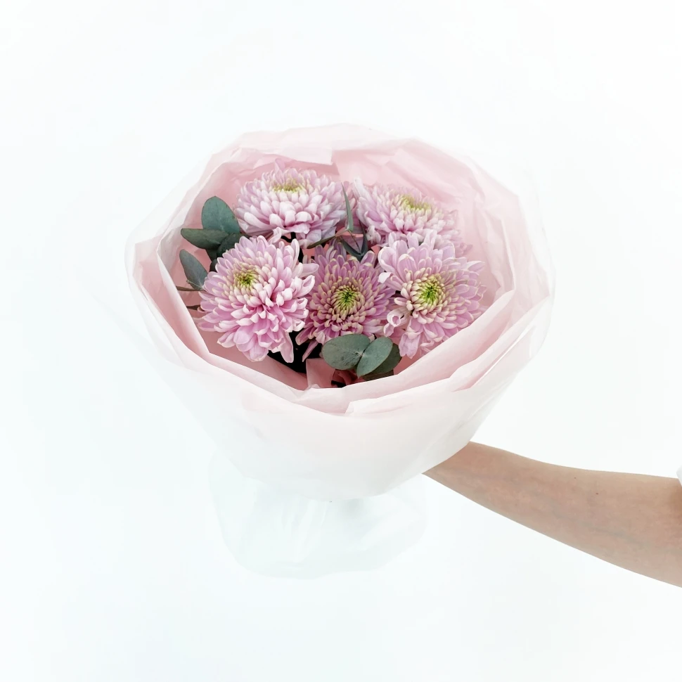 Букет из 5 хризантем одноголовых