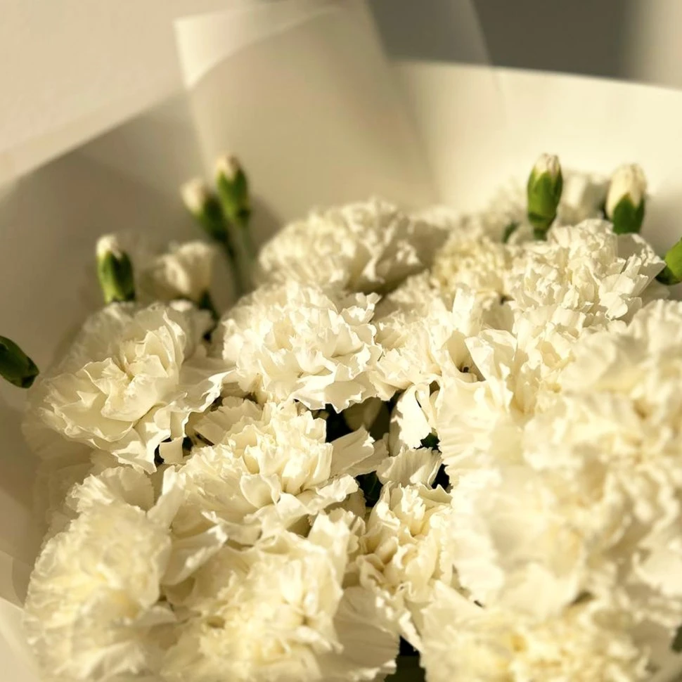 Букет из гвоздики и кустовой гвоздики