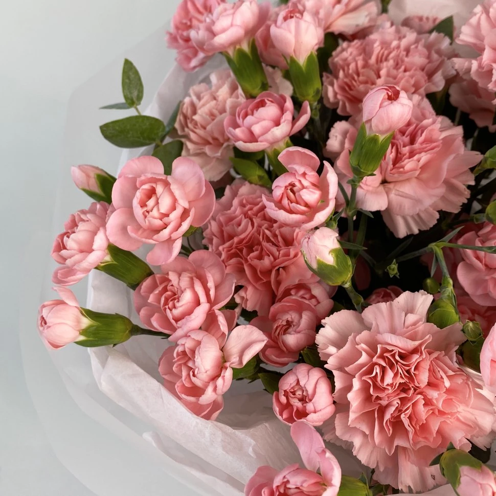 Букет из кустовой и голландской гвоздики